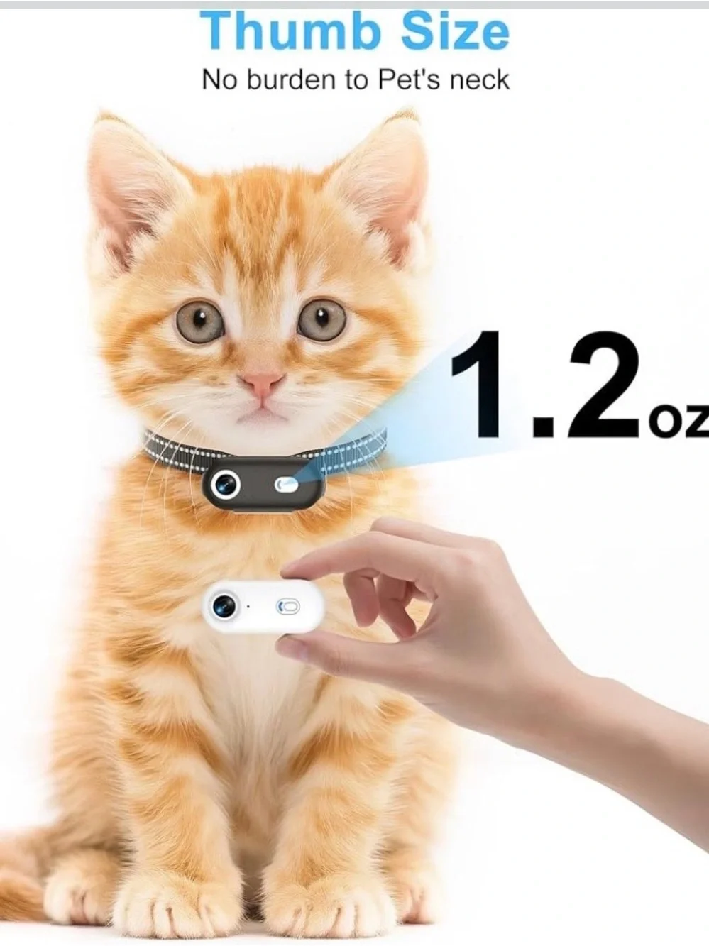 NEW - Cat Camera Collar with Phone APP, 1080P HD Video Recording, XS/M-Size Pet